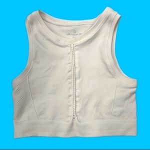 OFFLINE AERIE Crop Fitness Top White Sleeveless Medium